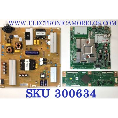 KIT DE TARJETAS PARA TV LG LED HDR SMART TV / MAIN EBT66527904 / EAX69083603 / FUENTE  EAY65248601 / B12J078601 / LGP70T-19U1 / T-CON RUNTK0334FVYJ / 1P-0171X00-40SB / PANEL NC700DQE-VSHX1 / MODELO 70UN7070PUA / 70UN7070PUA.AUSMLKR